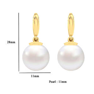Clara - Pendientes Clásicos de Plata de Ley 92.5 con Perlas, Chapados en Oro, Regalo para Mujeres y Niñas - Product Image 4