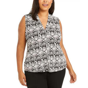 Canotta da Palestra Calvin Klein da Donna Taglie Forti 2XL con Scollo a V, Senza Maniche, in Tessuto Lavorato a Maglia Traspirante, con Logo Personalizzato e Stampa su Spalline, Colore Antracite - Product Image 1