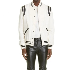 Chaquetas universitarias personalizadas para hombre 2024 para otoño e invierno, chaqueta de béisbol con logotipo bordado de alta calidad, tela de lona con letras - Product Image 1