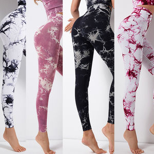 Wholesales High Waist Scrunch Butt Lift Workout Tie Dye Tight Yoga Pants Ruched Booty Sport Seamless Yoga <b>Leggings</b> for Women - Product Image 4