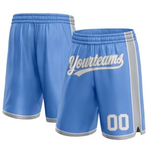 Industrie Direct Engro Sportswear Basketball Shorts Custom Light Blue White-Gray Authentic Basketball Shorts - Product Image 1
