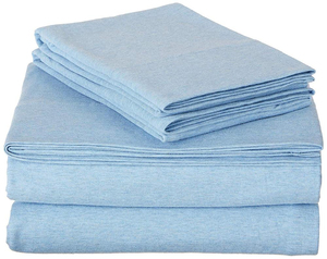 Juego de sábanas de algodón de patrón sólido, Sábana bajera ajustada de 4 piezas para uso en el hogar, Hotel, Hospital, técnica de punto de tamaño completo - Product Image 5