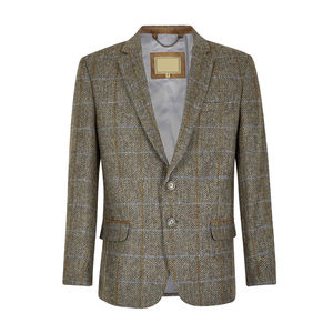 เสื้อแจ็คเก็ตเจ้าชายชาร์ลีสีเขียวทวีดสำหรับผู้ชาย ฤดูใบไม้ผลิ กันน้ำ ระบายอากาศได้ดี เป็นมิตรกับสิ่งแวดล้อม ทำจากผ้าขนสัตว์ พร้อมโลโก้สั่งทำ - Product Image 2