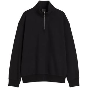 Sudadera Personalizada para Hombre, Holgada, Lisa, Gris, con Cierre de 1/4, 100% Algodón, Gruesa, con Hombros Caídos, Lisa, para Hombre - Product Image 1