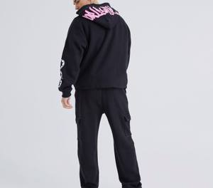 Survêtements d'hiver à capuche lavés à l'acide avec fermeture à glissière personnalisée respirante Ensemble de vêtements actifs en polyester/coton fabriqué au Pakistan - Product Image 4