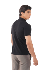 Design de mode confortable pour polo Plus Size Tissu tricoté respirant Top vente Couleur unie Noir - Product Image 4