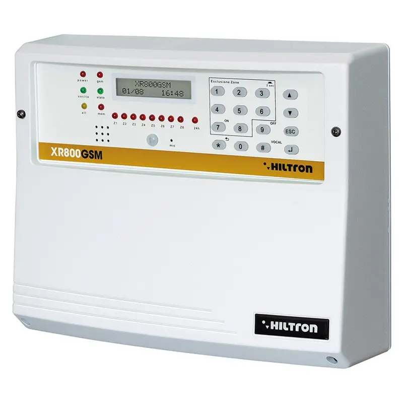 Fabricado en Italia por HILTRON componentes del sistema de alarma PANEL DE CONTROL DE 4 ZONAS CON DIALER IR GSM INCORPORADO ETIQUETA PRIVADA DISPONIBLE