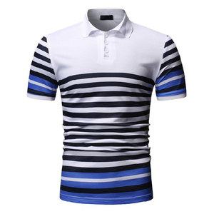 Usine 100% coton à manches courtes polos pour hommes impression personnalisée broderie OEM logo doublure polos pour hommes - Product Image 1