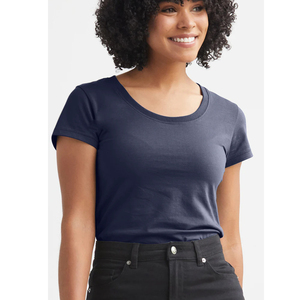 Camiseta de algodón HD de 5 oz para mujer, camiseta de seda para mujer, Camiseta básica sólida de manga corta con cuello redondo de seda Real, camiseta blanca transpirable - Product Image 5