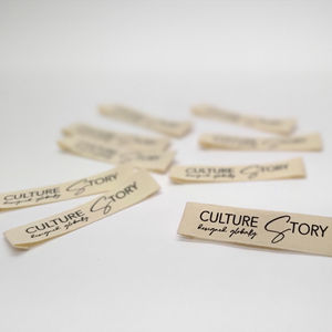 Etiquette sérigraphiée en coton personnalisée, matériau recyclé, étiquette de cou de marque, étiquette d'entretien et de lavage pour vêtements de mode, vêtement - Product Image 3