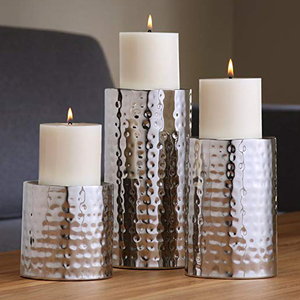 Modern Metallic Design Handmade Decorative Pillar Candles Holder Simple Style Stone Tableware Stand for Home Decor - Product Image 5