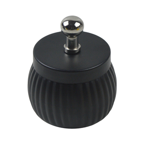 Recipiente Decorativo Económico para Almacenamiento de Especias, Contenedor de Hierro con Tapa, Perfecto para Cocina, Redondo, Plateado y Negro, Decorado, Azucarero - Product Image 4