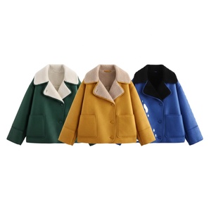 Veste pour femme de style européen et américain, tendance, polyvalente, automne-hiver, tissée, décontractée, à manches longues, respirante. - Product Image 1