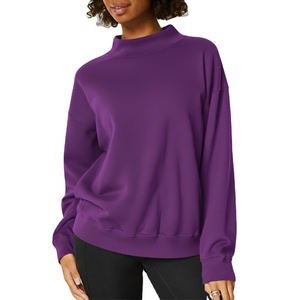 Sweat-shirt à col montant personnalisé de haute qualité, coupe ample, unisexe, lourd, uni, pull long, chaud pour l'hiver, écologique - Product Image 1