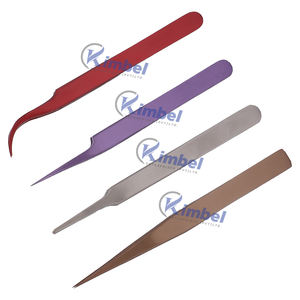 Pinces à épiler professionnelles de haute qualité pour extensions de cils, en acier inoxydable, personnalisables, pinces à épiler argentées pour extensions de cils - Product Image 2