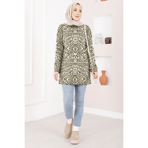 Pull en tricot à motif zèbre kaki respirant style coréen imprimé décontracté pour l'automne et l'hiver, pièce unique incluse - Product Image 2