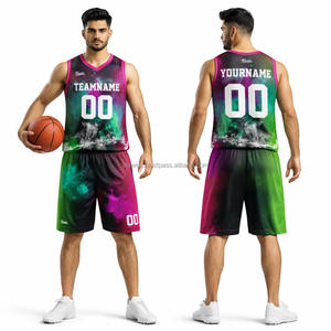 Tenue de basketball réversible personnalisable pour homme en 100 % polyester – Ensemble d'entraînement respirant et personnalisé - Product Image 5