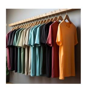 Camisetas de Hombre de Algodón 100% de Alta Calidad, Diseño 2025, Talla Grande, Hombros Caídos, Estilo Holgado, Lavado Ácido, Personalizadas, Lavadas a la Piedra - Product Image 1