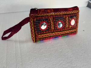 Bolsa de Maquillaje Cosmética Artesanal Boho con Espejo Bordado, Estilo Étnico Indio Banjara, Portátil, para Dulces, Regalo Festivo de Lujo - Product Image 2