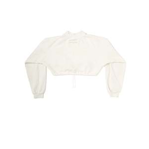 Sweat-shirt court à cordon de serrage 100 % coton pour femme, motif lettres brodées, hiver [573LST-OW] - Product Image 2