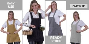 Delantal de Lona Hecho en Turkiye con Diseños de Logotipo Personalizado, Color Sólido, Cocina, Chef, Camarero, Cafetería, Tienda - Product Image 4