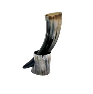 ฮอร์นดื่มไวกิ้งแก้วเบียร์ไวน์มธุรสยุคกลางทำมือแตรวัวตั้งทำเครื่องดื่มฮอร์นจากงานฝีมือเสี้ยว - Product Image 3