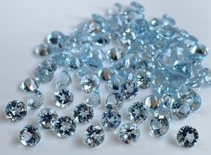 Topacio Azul Cielo Natural, Corte Redondo Facetado de 2.5mm - Topacio Azul Cielo Redondo Suelto - Product Image 5
