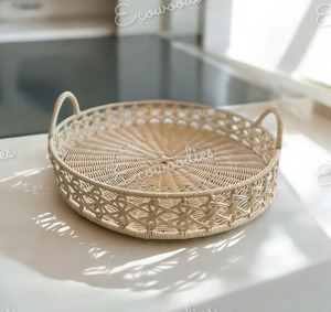 ถาดหวายที่มีลวดลายทอสำหรับโรงแรมร้านอาหารคาเฟ่และสะสม - Product Image 6