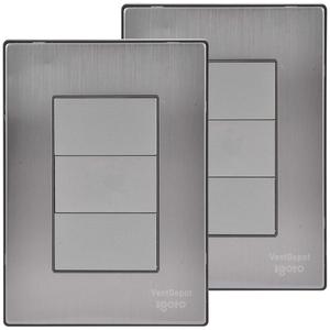 แผ่นปิดหรูหรา, MXIIM-002, 2 ชิ้น, แผ่นปิด, สีเงิน, สแตนเลส/PC - Product Image 1
