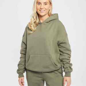 Oversized 100% Cotton <b>Velour</b> Women's Long <b>Hoodie</b> Lightweight Quickdry Streetwear Pullover Hooded Collar Puff Sleeve Custom Logo - Product Image 6