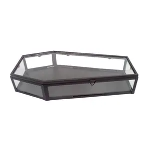 מתכת דקורטיבי ברזל/זכוכית מת מאט שחור pc עיצוב ייחודי עבור שולחן העליון & קישוט הבית בעבודת יד אישית
