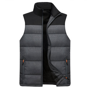 Personnalisable léger laine fermeture éclair bouffante gilet hommes décontracté bulle sans manches veste chaud hiver vêtements d'extérieur respirant - Product Image 1