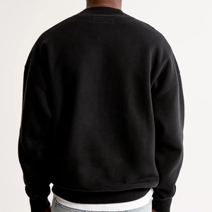 Sudaderas Personalizadas con Logotipo Bordado para Hombre, Casuales, Negras, Lisas, con Estampado Gráfico, Manga Larga, Cuello Redondo - Product Image 3