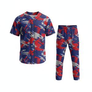 Ensemble d'uniformes de baseball personnalisés en gros, légers, respirants, en maille, sublimation, 100% polyester, col en V, couleurs et logos personnalisés - Product Image 6