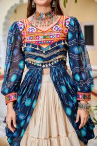 Phụ nữ của mùa hè v-cổ miễn phí Kích thước lehenga choli lễ hội dễ thương lỏng nặng gamthi làm việc & ribin ren với <span class=keywords><strong>KODI</strong></span> ren + gương ren - Product Image 2