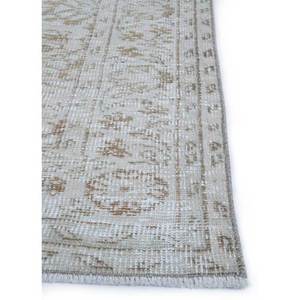 Alfombra de Lana Tejida a Mano de Color Marfil Vintage con Patrón de Medallón Pae-373 para Uso Doméstico - Product Image 4