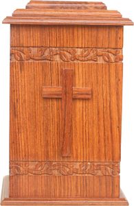 Caja de urna de madera para cenizas de adultos | Urnas de cremación de madera para hombres y mujeres Cruz de latón Urnas decorativas hechas a mano Cenizas humanas grandes - Product Image 2