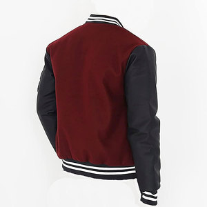 Custom Chenille Embroidery 100% Wool Eco-Friendly Windproof Stand Collar <b>Men's</b> Varsity <b>Jacket</b> Wool Liner Polyester Lining Front - Product Image 3