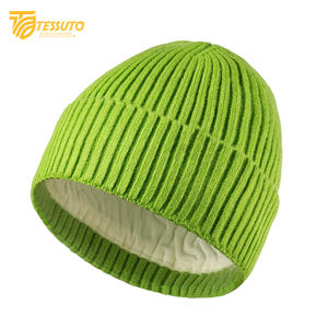 Unisex Thick Knitted Winter Beanie Jacquard Fabric Skull <b>Cap</b> for <b>Men</b> and Women Cuffed Beanies - Product Image 3