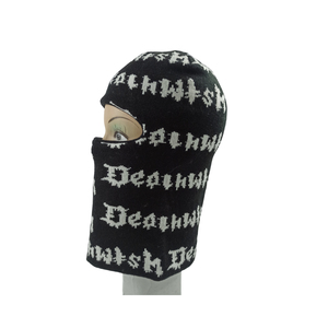 Custom Logo Full Face All Over <b>Repeated</b> Jacquard Knitted Balaclava Beanie Custom Your Own logo One Hole Oem Designer Ski Msks - Product Image 6