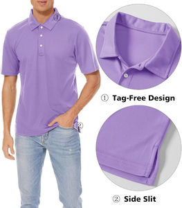 เสื้อโปโลแขนสามส่วนของผู้ชายเสื้อโปโลแบบปรับแต่งได้น้ำหนักเบาวัสดุดีที่สุด - Product Image 2