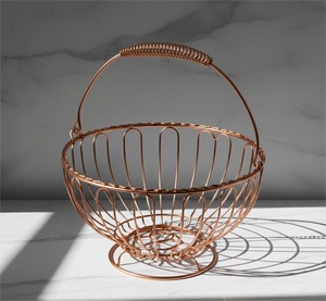 Panier à fruits en métal à mailles de fer de haute qualité à grande capacité avec poignées, rangement multifonctionnel - Product Image 2