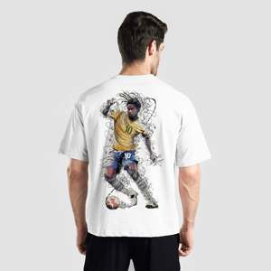 เสื้อยืดเจอร์ซีย์สีขาวผ้าฝ้าย 100% ทรงเข้ารูปเรียบง่ายสำหรับสไตล์สตรีท - Product Image 1