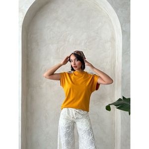 T-shirt femme à épaules en dentelle - Product Image 3