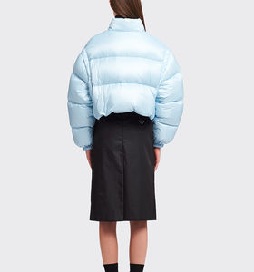 Veste d'hiver matelassée pour femme sur mesure avec décoration en dentelle, respirante, courte, style crop top, imperméable, effet bulle - Product Image 3