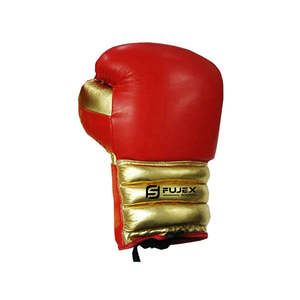 Gants de boxe de haute qualité 10 oz en cuir de vachette Muay Thai Kickboxing & MMA gants d'entraînement de sparring conception à lacets - Product Image 4