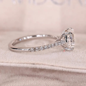 Anillo de Compromiso con Diamante Cultivado en Laboratorio de Corte Portugués de 1.5 Quilates, Claridad VS, Color EF, en Oro Blanco de 10K para Mujer - Product Image 3