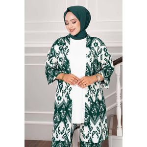 Conjunto Hijab estampado de 3 piezas para mujer Diseño verde - Product Image 1