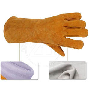 Gants de soudure en cuir de sécurité, robustes, haute performance, doublés polaire, avec protection dorsale et du pouce, résistants aux éclaboussures de métal fondu, type testé - Product Image 2