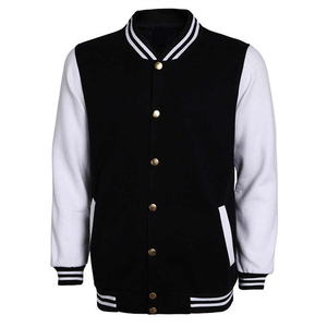 Veste universitaire 100% coton manches en cuir brodé collège Style formel printemps toile enduit fermeture éclair Service OEM disponible - Product Image 3